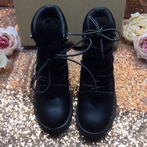 UGG Black Leather Winter Boots